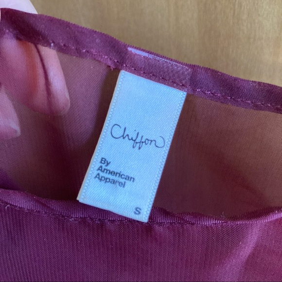 MUST GO American Apparel Chiffon Sheer Cami Tank Top Burgundy Purple Small - Picture 4 of 4